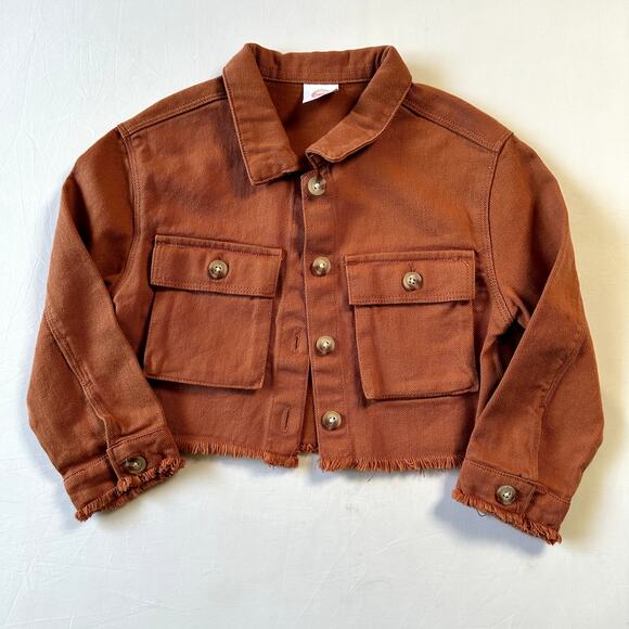 Wonder Nation Burnt Orange Cropped Light Weight Jean Jacket Sz 4T - Picture 2 of 5